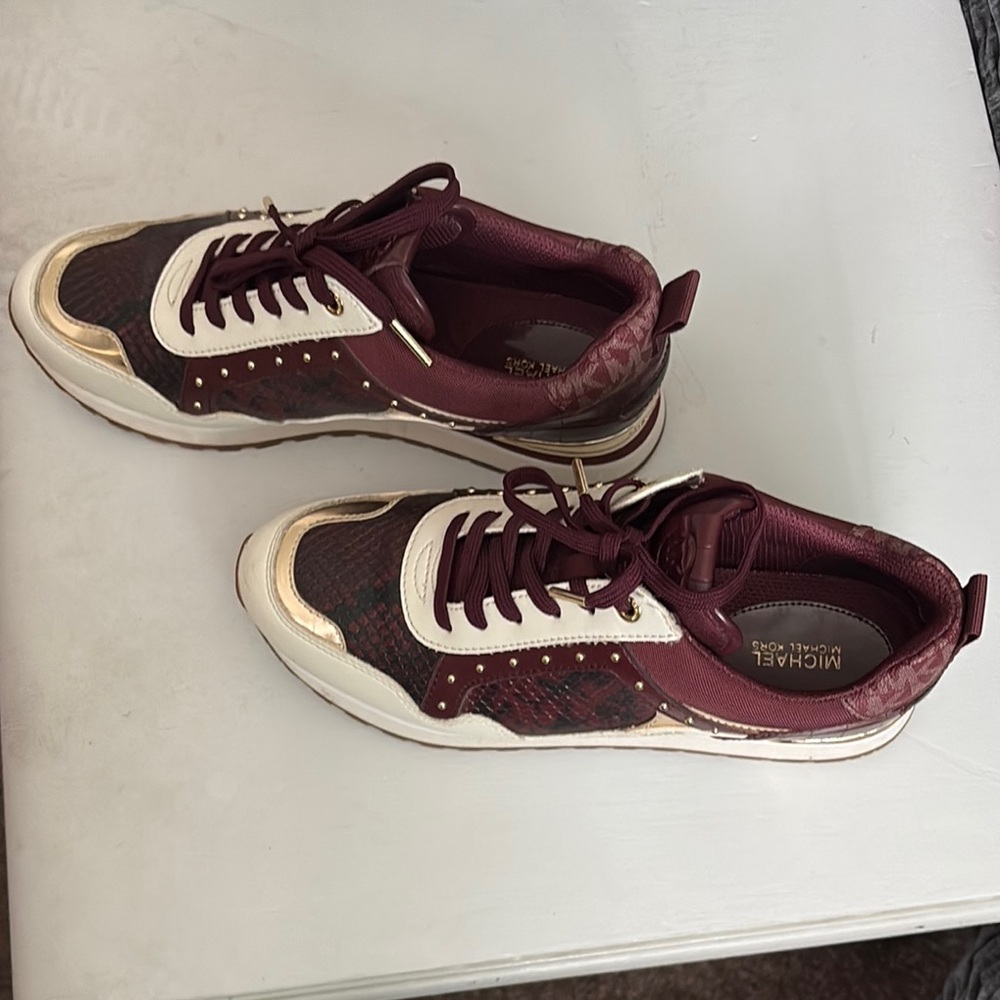 Michael Kors Red and Gold Sneakers Retro Style